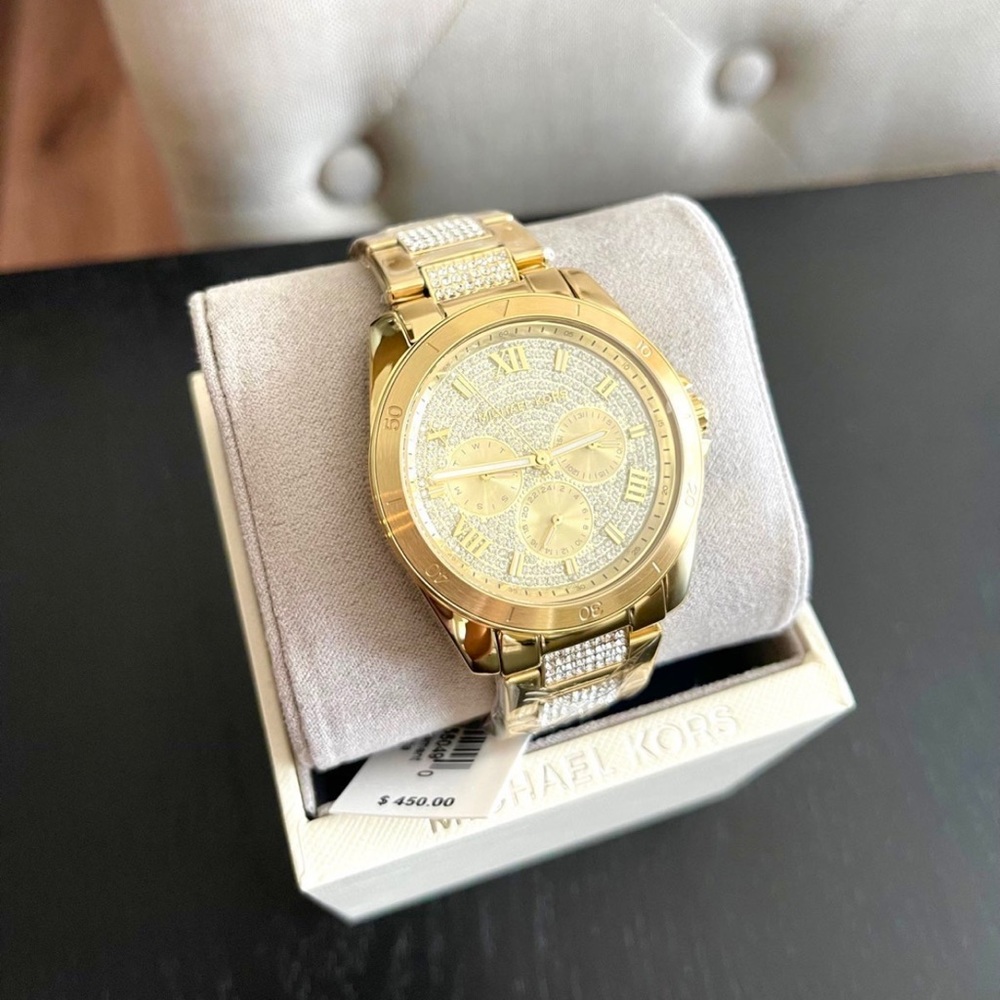 Michael Kors Alek Multifunction Pave Gold-Tone Stainless Steel Watch MK7190.